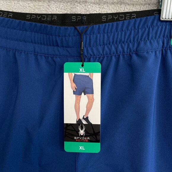 NEW Spyder Active Men's XL Blue Polyester Blend Athletic Shorts With Elastic - Picture 5 of 11